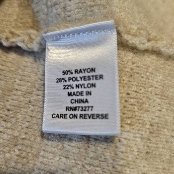 ELLE Beige Tan Cream Open Front Long Color block Cardigan Sweater sz S - Picture 7 of 11